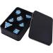 AUSTOR 7-Die Metal DND Dice Set - Sky Blue/Silver Edge - RPG Polyhedral Dice for D&D, Pathfinder, MTG - Includes D20, D12, D10, D%, D8, D6, D4 - Buy Online on SooperMarket.com