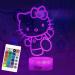 ZTZK Kitty Lampe Cute Kitty Deco Lampe 3d 16 Colors Intelligent Remote Design Night Lights for Kitty Gifts for Girls Christmas Gifts Children's Birthday Gifts Cat