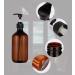 2 Pack 17oz Amber Plastic Pump Shampoo Bottles | Refillable Dispenser for Soap, Shampoo & Conditioner - 500ml Brown - Buy Online on SooperMarket.com