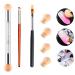 Mwoot nail design brush set fingernal money design sponge with 4 pcs replacement 2 pcs brush (different brushes) nail design beginners brush set