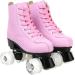Women's High-top PU Leather Roller Skates - Pink Flash, Size 37 US 6 - Buy Online on SooperMarket.com