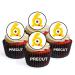 PRECUT Monster 6th Birthday Edible Cupcake Toppers - Monster Numbers Theme Premium Thickness SWEETENED VANILLA - wafer card disc cake decorations (Pack of 24)