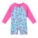 HUAANIUE Baby Girls Shortsleeve One Piece Zipper Swimsuit 6Month-3Year UPF 50+ Sun Protection Swimming Costume 2-3 Years 08 Littleflower Swimwear