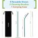 8PCS Reusable Straws 10.5" Stainless Steel Straws -with Cleaning Brush and Silicon Tips for 20/30 Oz Yeti Tumblers with Carrying Case - Buy Online on SooperMarket.com