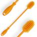 Silicone Bottle Cleaning Brush with Long Handle 31cm/12.5" Water Bottle Cleaner for Baby Bottles Hydro Flask Sports Bottle Vase Glassware Perfect for Smaller Diameter Bottle Openings (Qty 1) Orange