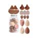 14Pcs Makeup Sponge Set Beauty Blender with Organizer Includes 2 Pieces of Triangle Loose Powder Puff 2 Pieces of Mini Triangle Loose Powder Puff 3 Pieces of Mini Airbrush Puff 4 Pieces of Beauty Eggs and 3 Pieces of Mini Beauty Eggs (brown)