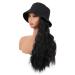 MapofBeauty 24 Inch Black Hat Wig - Long Wavy Curly Synthetic Daily Use Wig - Buy Online on SooperMarket.com