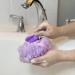 Grand Fusion Exfoliating Loofahs for Men and Women - Pack of 3 Purple Body Scrubbers with Liquid Soap Dispensing Feature - Compatible with Your Favorite Body Wash - Convenient Hanging Loop - Buy Online on SooperMarket.com