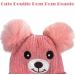 Cute Bear Kids Winter Hat | Dual Pom-Pom Ear Flaps | Fleece Lined Earflap Cap for Boys & Girls 1-5 Years | Chenille Knitted Warm Hat | Toddler Cold Weather Beanie - Pink - Buy Online on SooperMarket.com
