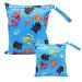Egurs diaper bag for on the go wetbag 1 piece large + 1 piece medium blue