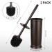 Toilet Bowl Brush Holder Set: 2 Pack Modern Deep Cleaning Bathroom Toilet Scrubber with Caddy for rv - Rim Decorative Accessories Cleaner Brushes for Toilet - Bronze A-bronze - Buy Online on SooperMarket.com