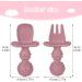 Baby Fork and Spoon Set - Silicone Toddler Utensils for Self-Feeding - Easy Grip Cutlery for Baby Led Weaning (Beige&Pink) - Buy Online on SooperMarket.com