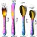 Evanda Rainbow Toddler Utensils Rainbow Titanium Coated 4 Pieces Stainless Steel Toddler Silverware Set Kids Utensils Forks and Spoons Mirror Polished Smooth Round Tableware and Dishwasher Safe 3.rainbow - Buy Online on SooperMarket.com