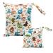Egurs diaper bag for on the go wetbag 1 piece large + 1 piece medium animal plant