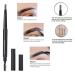 Buy Waterproof Double-Head Eyebrow Pen - 5 Color Options Triangle Tip Stencil & Brush Included - Buy Online on SooperMarket.com