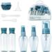 Rintal ZKSM Travel Bottles Set - 6 Empty Cosmetic Containers with Labels Funnel & Straw for Liquids - Perfect for Water & Emulsions (Blue & Transparent) - Buy Online on SooperMarket.com