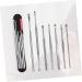KALLORY 7pcs Ear Picking Tool Set - 3 Sets Spring Ear Cleaning Tools - Silver Ear Care Set 12x1x1cm - Buy Online on SooperMarket.com