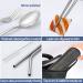 Travel Reusable Utensils Set - Stainless Steel Cutlery with Case, Chopsticks, Straw - Portable Flatware for Camping, 8 Piece Set - Silver - Buy Online on SooperMarket.com