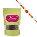 Jaiccha Ghasitaram Rakhi Gifts for Brothers Rakhi Dryfruits - Dehydrated Dried Cranberries 200 GMS in Green Paper Pouch with Rudraksh Rakhi