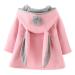 TMEOG Newborn Toddler Baby Girls Cute Rabbit Ears Cloak Hooded Autumn Winter Warm Coats Jackets Outerwear Outwear Winter Clothes 9-12 Months Pink