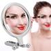Nofaner Double-Sided Makeup Mirror  10x Magnifying Hand Mirror Handheld Cosmetic Mirror with Foldable Handle for Handheld  Table  and Travel Usage(Silver)