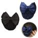 2 PCS Bowknot Hair Net Professional Bowknot Hair Clip Bow Barrette Bun Cover Bun Net for Women Girls