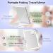 Rechargeable Travel Makeup Mirror with 10X Magnifying Mirror - Portable Lighted Cosmetic Mirror for Travel & Office - 3 Light Modes - Touch Screen Dimming - White - Buy Online on SooperMarket.com