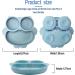 BPA-Free Silicone Baby Suction Plate for Toddlers - Dishwasher & Microwave Safe - Blue - Buy Online on SooperMarket.com