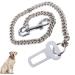 JLEivvi Dog Seat Belt for Car Stainless Steel Dog Car Seat Belt Vehicle Travel Dog Harness Dog Chain Pet Vehicle Safety Restraint Cable for Puppy Small Medium Large Dogs(60cm)