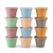 Pandaear 12 pieces of silicone baby porridge freezing container 4 oz baby food container for freezing complementary food storage cup with airtight lids.