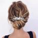 Handsess Bridal Wedding Flowers Hair Comb Silver Rhinestone Hairpieces Leaf Bridal Side Combs Pearl Wedding Hair Accessories for Women and Girls - Buy Online on SooperMarket.com