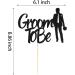 Arthsdite 1Pc Groom to Be Cake Topper Future Mr Engagement Wedding Bachelor Party Decoration Supplies - Black Glitter - Buy Online on SooperMarket.com