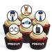 24 PRECUT Police Edible Cupcake Toppers Sheriff Theme Emergency Services Edible Cupcake Decorations - Stand Up Disc Wafer Cake Decorations