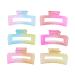 Zac's Alter Ego Set of 6 Large 8.5cm Assorted Translucent Two Tone Pastel Matte Finish Rectangular Clamps