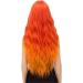 YEESHEDO Long Wavy Curly Wig for Women - 28 Inches Ombre Orange Synthetic Hair with Fringe for Party and Cosplay - Buy Online on SooperMarket.com