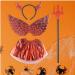 Halloween Devil Costume Set 4pcs Devil Horns Shape Headband Skirt Scepter Cosplay Costume Suit for Halloween Party - Buy Online on SooperMarket.com