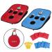 G4Free Portable Collapsible 5 Holes Cornhole Game Set with 8 Bean Bags Carrying Case Toss Game Size 3ft x 2ft for Camping Travel A-Red Blue