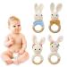 Buy Organic Baby Wooden Teether Crochet Bunny Rattle Pacifier Bracelet - Ideal for Teething Toddlers | International Shipping Available - Buy Online on SooperMarket.com