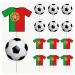 Portugal Football Party Food & Cupcakes Picks Decorations Toppers World Cup 2022 (pack of 14)
