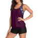 Yonique Dark Purple X-Large Two Piece Tankini Swimsuit Set | Blouson Swim Top with Boy Shorts | Women's Athletic Swimwear - Buy Online on SooperMarket.com