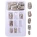 jayzee Natural False Nails Artificial Tip Manicure Phototherapy Nails Water Ripple Tablets Silver Gradient Color Nail Patch for Nail Art Salons and Home - Buy Online on SooperMarket.com