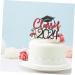 OFFSCH 5 Sets Cake Insert Top Hat Grad Party Decoration Graduation Grad Party Supplies Cupcake Decors Cake Decoration Red Paper European and American Graduation Season Red 16.00X13.00X0.10CM - Buy Online on SooperMarket.com