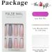RUNRAYAY Pink French Press on Nails with Sequins Design - Gradient Fake Nails for Women | Acrylic Full Cover Coffin Spring Summer - Buy Online on SooperMarket.com