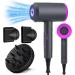 JIAABCHOMO Professional Hair Dryer 2000W Powerful Quick Drying Ionic Hairdryer with 1 Diffuser 2 Nozzle Blow Dryer with 2 Speeds 3 Heating and Cool Button for Women Curly and Straight Hair