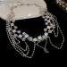 Wiwpar Silver Rhinestone Tassel Snowflake Flower Body Chain | Layered Bikini Harness & Wedding Party Accessories for Women - Buy Online on SooperMarket.com