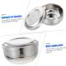 Beavorty 2-Pack Razor Cup Bowl - Men's Shaving Foam Container with Steel Lid | Durable Hairdresser Accessories | 11x5.5cm | Silver - Buy Online on SooperMarket.com