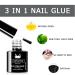 Lofuanna 3 in 1 Nail Glue Gel 8ML - Curing Needed, Base Coat, Slip Solution - Fake Nails, Nail Tips - Poly Gel Compatible - 1Pcs - Buy Online on SooperMarket.com