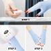 Arqumi UV Gel Nail Lamp Dryer Protection Gloves - 2 Pairs | Gel Manicure Fingerless Anti-UV Gloves for Nail Art - Cyan - Buy Online on SooperMarket.com