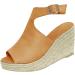 Foldap Summer Wedge Sandals for Women 2023 | Open Toe Breathable Beach Platforms in Khaki - Size 7.5 - Buy Online on SooperMarket.com