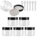 Tianzd 6 pieces Small 150 ml Transparent plastic empty cream can with black lid 150 g empty socket screw box sheet metal box cosmetic containers 6 pieces spatula transparent 150ml